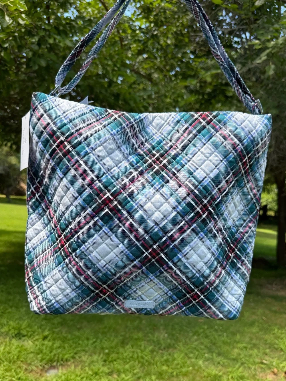 Vera Bradley Hobo Bag Snowy Plaid NWT Large Quilted Cotton Retired